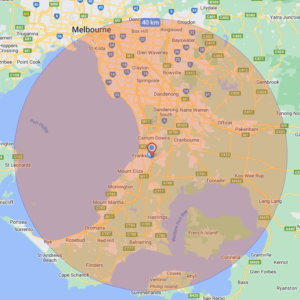 radius map of were we Backyard Cleanup goes